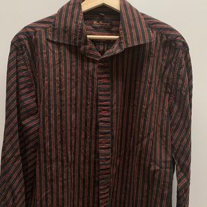 Ben Sherman Button Down Shirt- Black & Red Stripes
